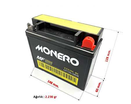 Monero Motosiklet Aküsü 12v 7a Dik Model Kt Uyumlu