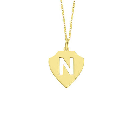 Harfli Madalyon Gümüş Kolye GMS1299