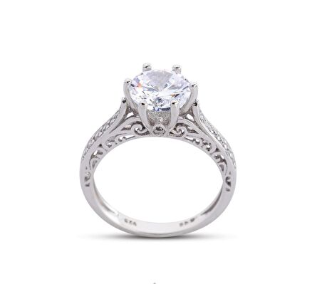 Barok Montür Tektaş Altın Rengi Yüzük GMS172