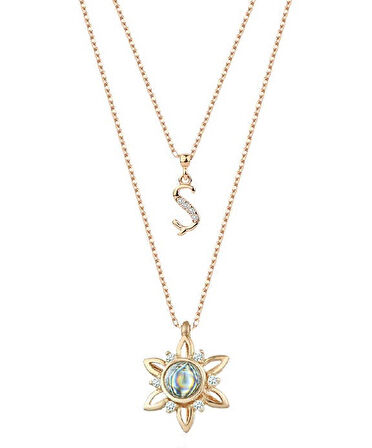 Harem Altın 100 Dilde Seni Seviyorum Harfli Çiçekli Rose Renk Gümüş Kolye GMS2064