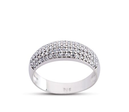 Mikro Beyaz Renk Gümüş Alyans  GMS211