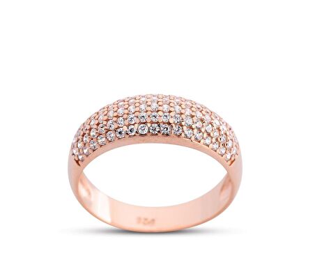 Mikro Rose Renk Gümüş Alyans  GMS212