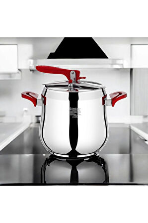 Gümüşer Güveç Düdüklü Paslanmaz 304 Kalite 12 Litre Çelik Tencere