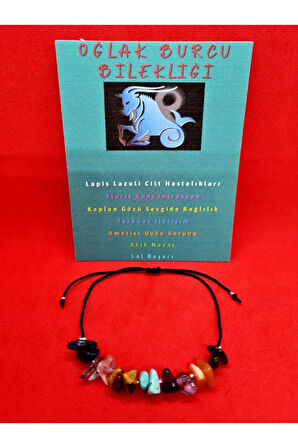 Sertifikalı Oğlak Burcu Bileklik Doğal Taş