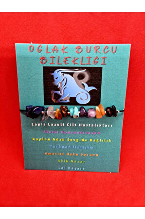 Sertifikalı Oğlak Burcu Bileklik Doğal Taş