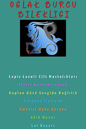 Sertifikalı Oğlak Burcu Bileklik Doğal Taş