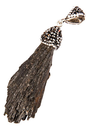 Sertifikalı Kyanit Taşı Kalite Zirkon Işlemeli Doğal Taş Kolye