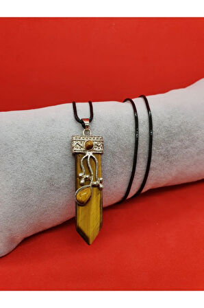 Sertifikalı Gümüş Kaplan Gözü Tasarım Kolye