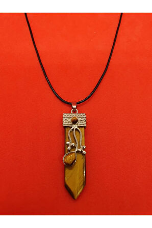 Sertifikalı Gümüş Kaplan Gözü Tasarım Kolye