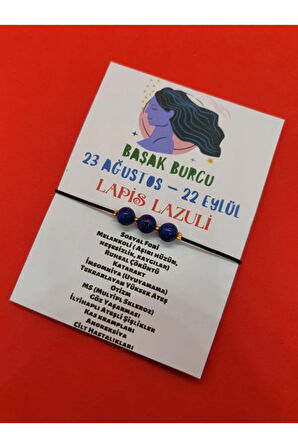 Sertifikalı Başak Burcu Lapis Taşı Doğal Taş Bileklik