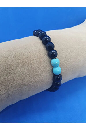 Sertifikalı Oniks Turkuaz Taşı Tasarım Bileklik