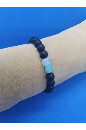 Sertifikalı Unakit Akik Oniks Taşı Tasarım Bileklik