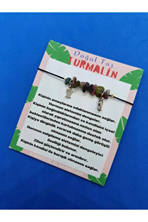 Sertifikalı Turmalin Doğal Taş Bileklik Kelebek Detaylı Orijinal Doğal Taş