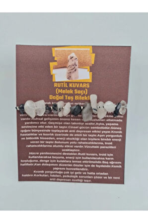 Sertifikalı Doğal Rutil Kuvars (MELEK SAÇI) Taşı Bileklik Orijinal Doğal Taş