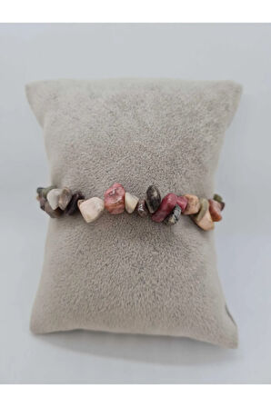 Sertifikalı Doğal Rodonit Taşı Bileklik