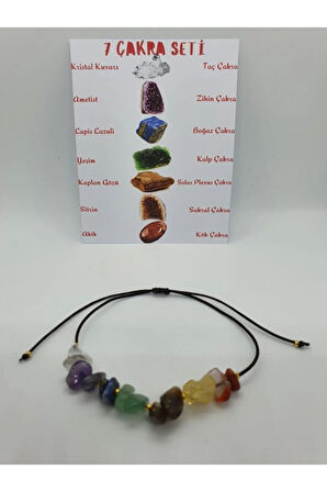 Sertifikalı Doğal 7 Çakra Taşı Bileklik Orijinal Doğal Taş