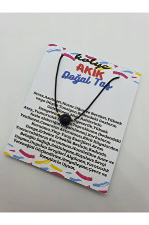 Sertifikalı Akik Taşı Kolye Ayarlanabilir Orijinal Doğal Taş Çok Fonksiyonlu Kolye
