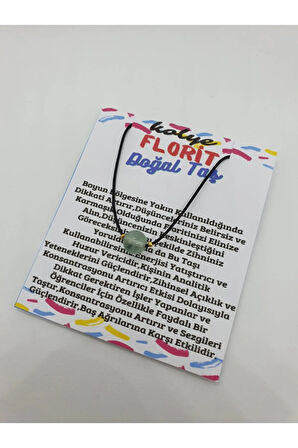 Sertifikalı Florit Taşı Kolye Ayarlanabilir Orijinal Doğal Taş Çok Fonksiyonlu Kolye