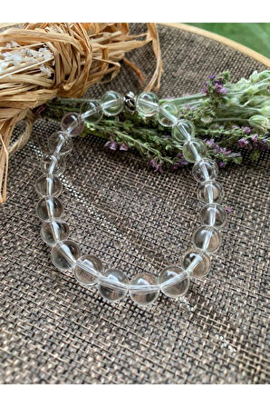 Sertifikalı Kristal Kuvars Taşı Bileklik 8 Mm