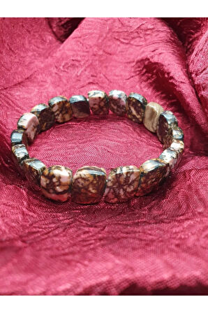 Sertifikalı Doğal Rodonit Taşı Rolex Bileklik