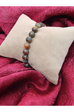 Sertifikalı Kaplan Gözü Doğal Taş Bileklik 8 Mm