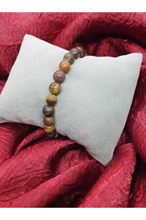 Sertifikalı Kaplan Gözü Doğal Taş Bileklik 8 Mm