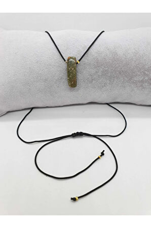 Sertifikalı Rodonit Taşı Kolye Ayarlanabilir Orijinal Doğal Taş Çok Fonksiyonlu Kolye