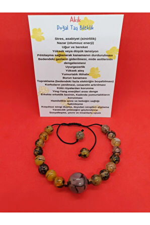 Sertifikalı Doğal Taş Yosunlu Akik Taşı Tasarım Bileklik