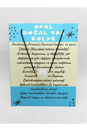 Sertifikalı Opal Taşı Kolye Ayarlanabilir Orijinal Doğal Taş Çok Fonksiyonlu Kolye 12 Mm