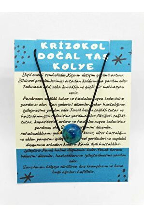 Sertifikalı Krizokol Taşı Kolye Ayarlanabilir Orijinal Doğal Taş Çok Fonksiyonlu Kolye 12 Mm