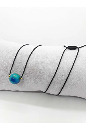 Sertifikalı Krizokol Taşı Kolye Ayarlanabilir Orijinal Doğal Taş Çok Fonksiyonlu Kolye 12 Mm