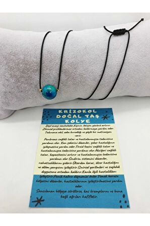 Sertifikalı Krizokol Taşı Kolye Ayarlanabilir Orijinal Doğal Taş Çok Fonksiyonlu Kolye 12 Mm