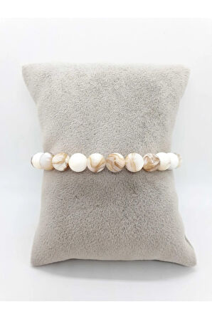 Sertifikalı Sedef Doğal Taş Bileklik 8 Mm