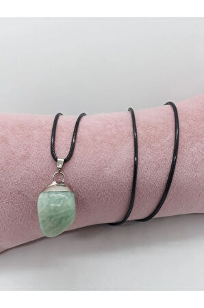 Sertifikalı Amazonit Doğal Taş Kolye (ZİNCİR VE İP DAHİL)