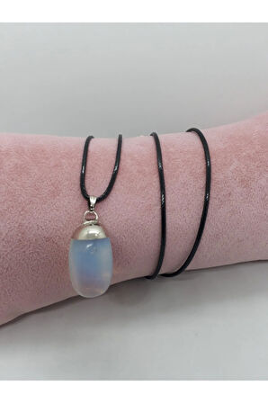 Sertifikalı Opal Taşı Doğal Taş Kolye (ZİNCİR VE İP DAHİL)