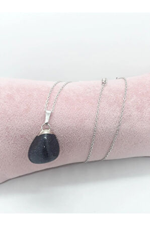 Sertifikalı Yıldız Taşı Doğal Taş Kolye (ZİNCİR VE İP DAHİL)