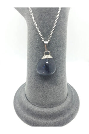 Sertifikalı Yıldız Taşı Doğal Taş Kolye (ZİNCİR VE İP DAHİL)