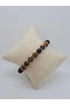 Sertifikalı Kaplan Gözü Oniks Doğal Taş Bileklik