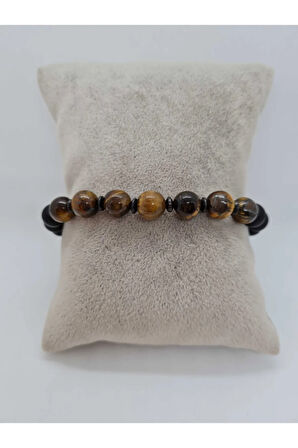 Sertifikalı Kaplan Gözü Ve Hematit Doğal Taş Bileklik