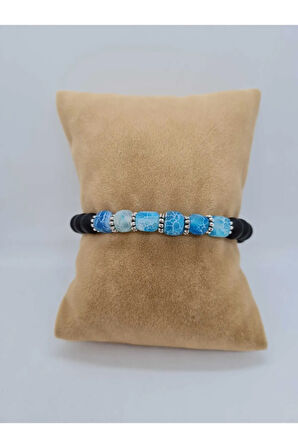 Sertifikalı Küp Akik Ve Oniks Doğal Taş Bileklik