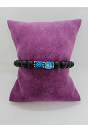 Sertifikalı Küp Akik Ve Oniks Doğal Taş Bileklik