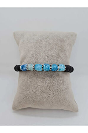 Sertifikalı Küp Akik Ve Oniks Doğal Taş Bileklik