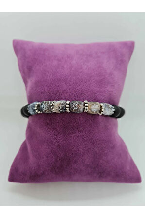 Sertifikalı Küp Akik Ve Oniks Doğal Taş Bileklik