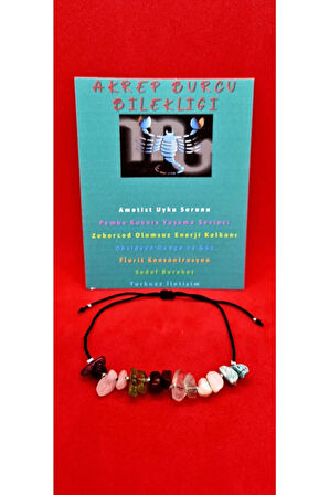 Sertifikalı Akrep Burcu Bileklik Doğal Taş