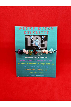 Sertifikalı Akrep Burcu Bileklik Doğal Taş