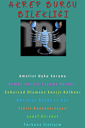 Sertifikalı Akrep Burcu Bileklik Doğal Taş