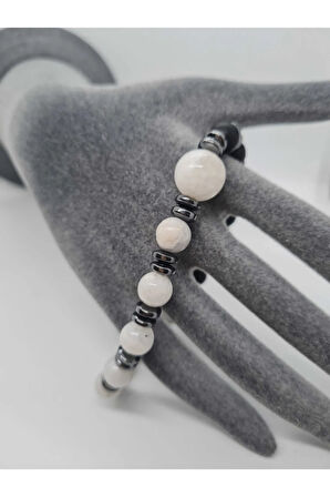 Sertifikalı Aytaşı Hematit Oniks Doğal Taş Bileklik Tasarım