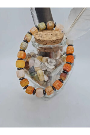 Sertifikalı Küp Akik , Hematit Doğal Taş Bileklik