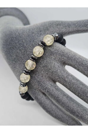 Sertifikalı Necef, Hematit, Oniks Doğal Taş Bileklik Tasarım