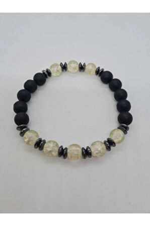 Sertifikalı Necef, Hematit, Oniks Doğal Taş Bileklik Tasarım